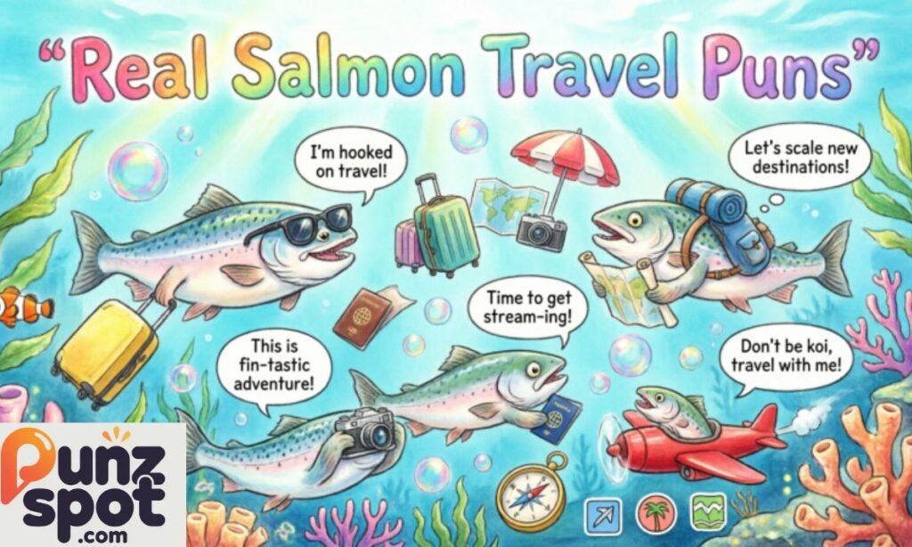 Real Salmon Travel Puns ✈️🐟
