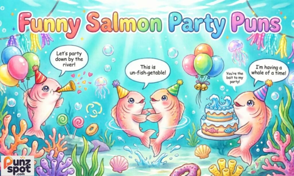  Funny Salmon Party Puns 🎉🐟
